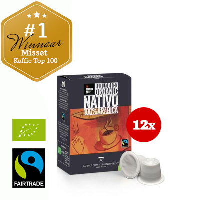 Goppion Caffè Nativo Capsules (Nespresso compatible). 12 doosjes à 10 stuks Goppion Caffè Nativo Capsules (Nespresso compatible). 12 doosjes à 10 stuks